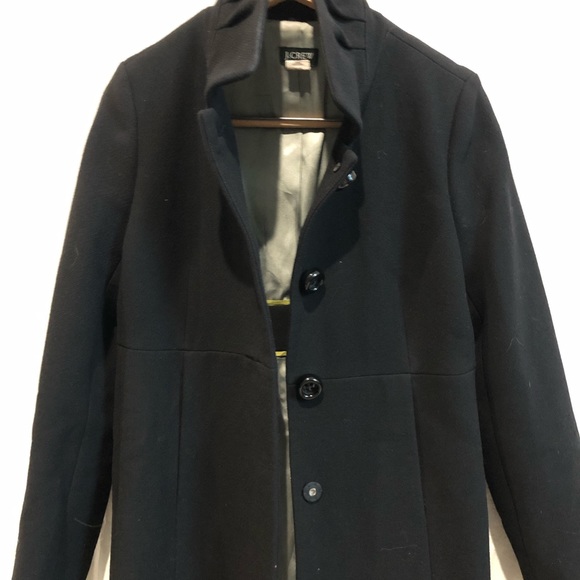 J. Crew wool long jacket, black, great condition - Picture 3 of 8